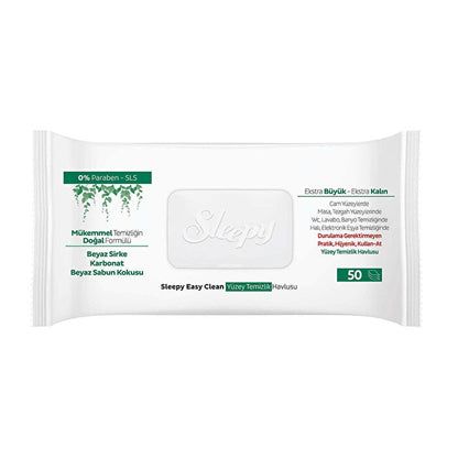 Sleepy Easy Clean Surface Cleaning Wipes 50-Pack - Large &amp; Thick