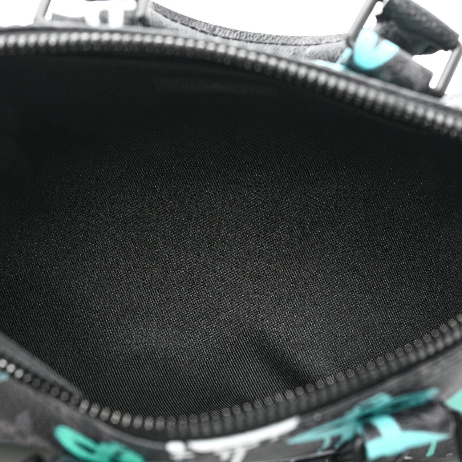 Louis Vuitton Monogram Eclipse LV Graffiti Keepall Bandouliere 25 &