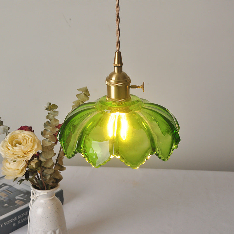Brass Glass Chandelier Nordic Retro Homestay Bar Restaurant Bedside Lamp