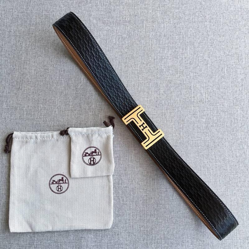 Hermes Men Gold Buckle Belt &