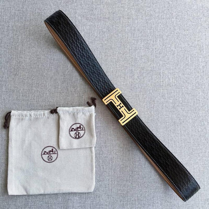 Hermes Men Gold Buckle Belt &