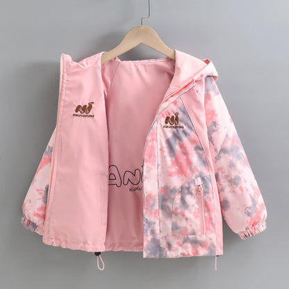 Reversible Fleece Lined Childrens Hooded Jacket