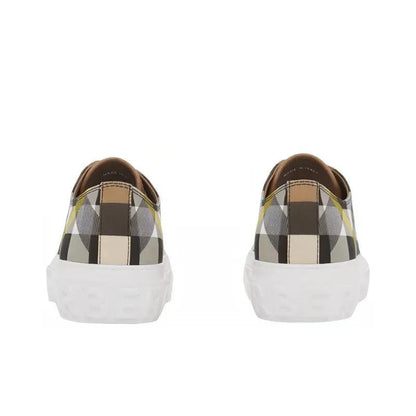 Burberry Exaggerated Check Cotton Sneakers Wheat