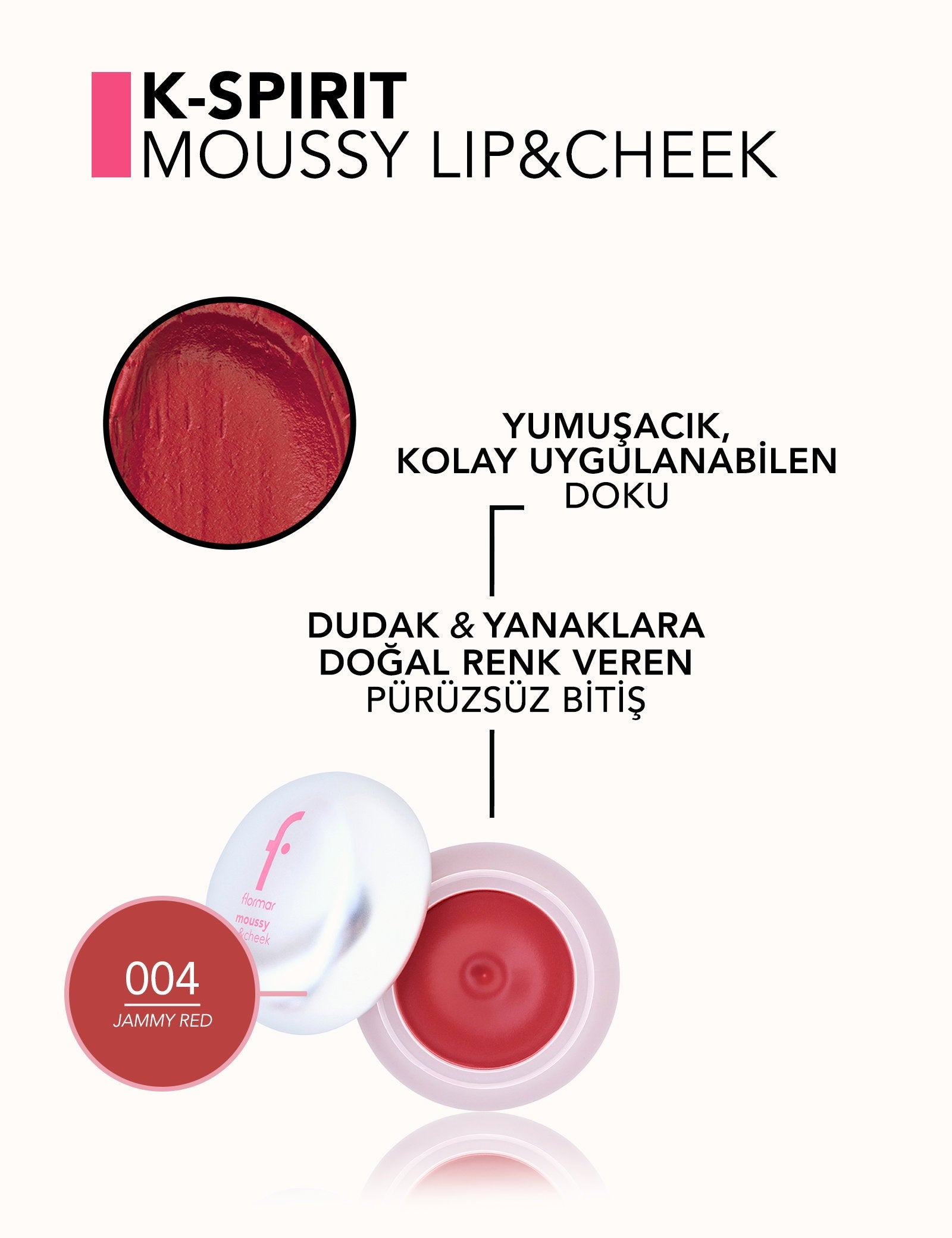 Flormar K-Spirit Moussy Lip &amp; Cheek Velvet Tint