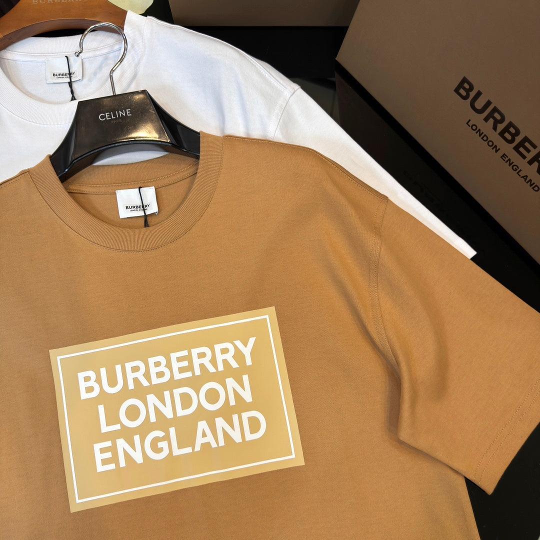 Burberry Brown &amp; Beige T-Shirt Without Collar