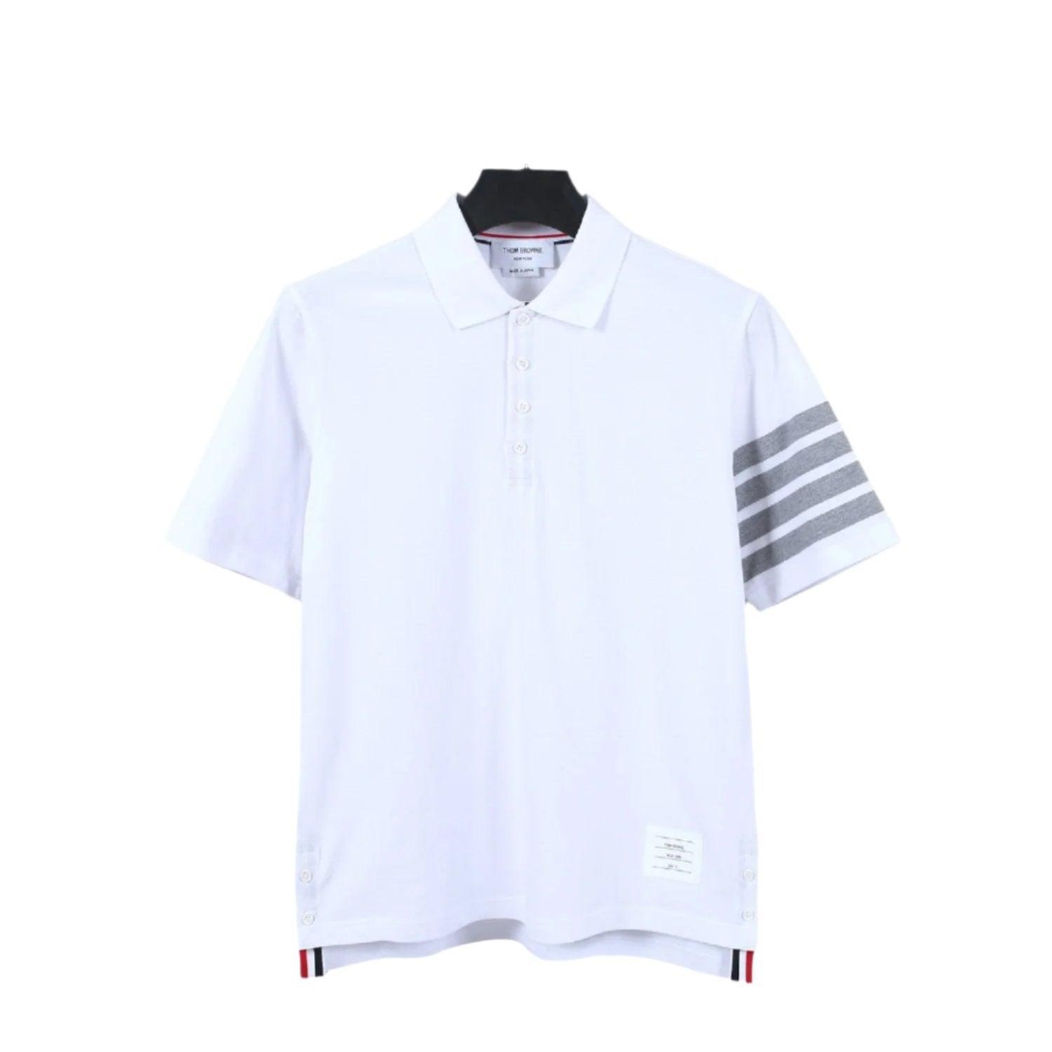Thom Browne White T-Shirt with Collar