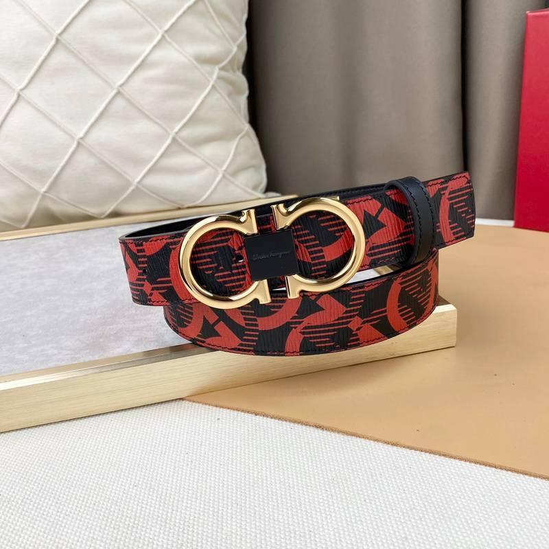 Salvatore Ferragamo Adjustable &amp; Reversible Logo All Over Men Belt &
