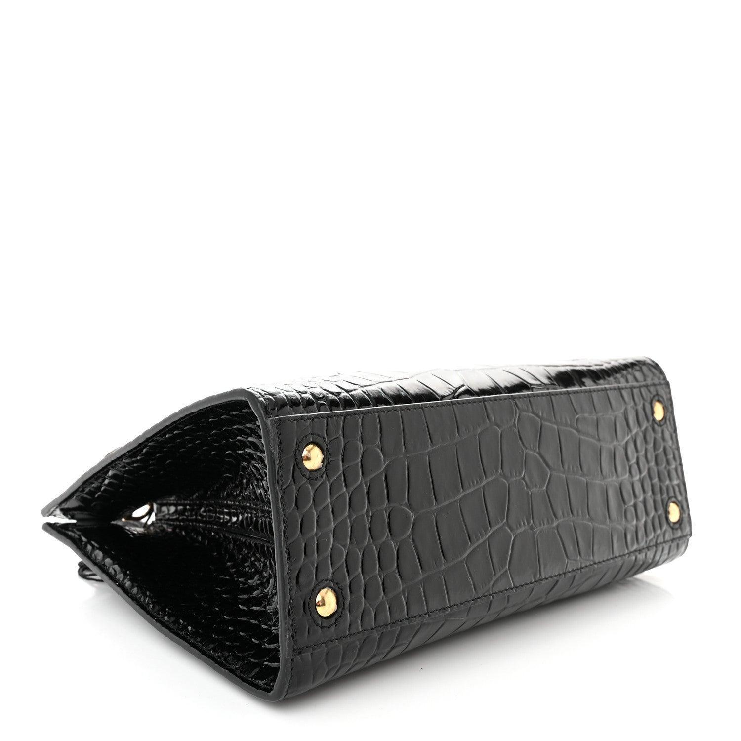 Burberry  Crocodile Embossed Calfskin Mini Frances Tote