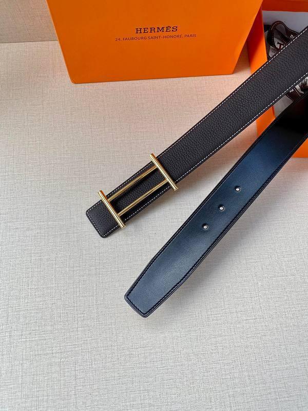 Hermes Men Gold Buckle Belt &