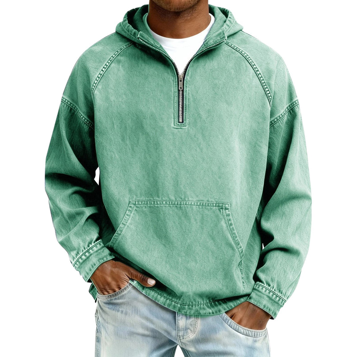 Mens Denim Jacket with Zipper