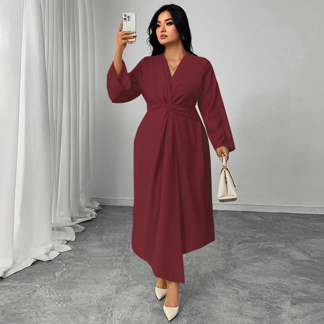 Elegant Long Sleeve Slim Fit Dress