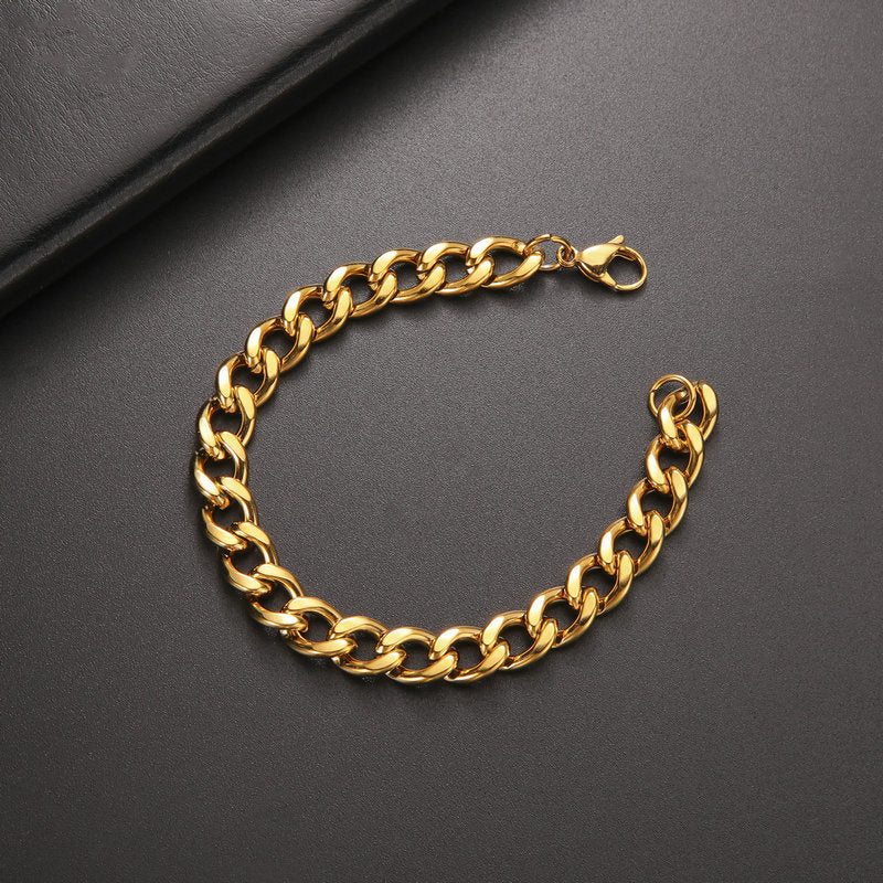 Cuban Chain Bracelet Stainless Steel Geometric Link Jewelry