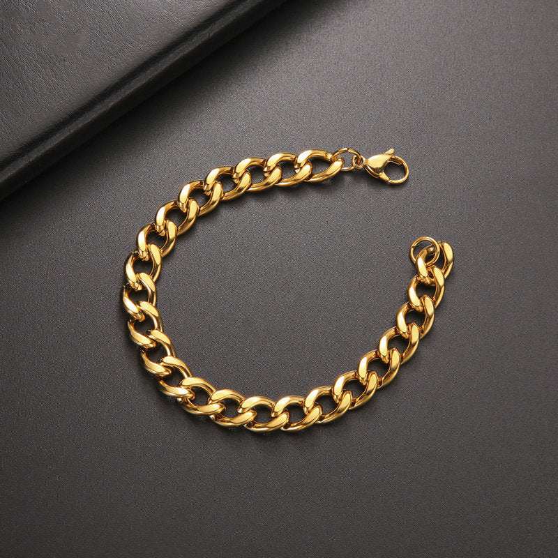 Cuban Chain Bracelet Stainless Steel Geometric Link Jewelry