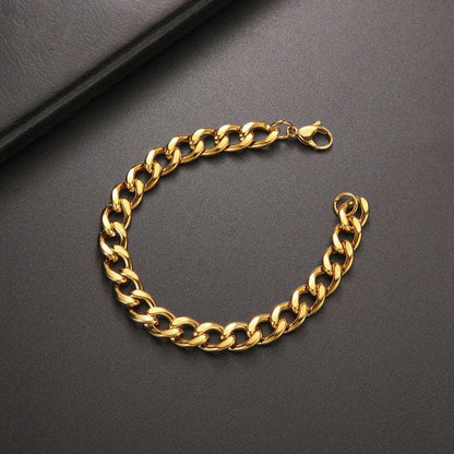 Cuban Chain Bracelet Stainless Steel Geometric Link Jewelry