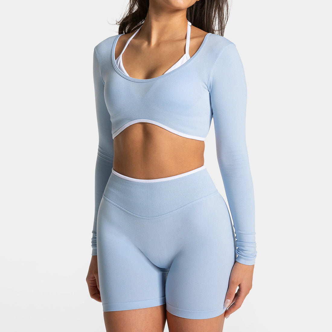Color Matching Sports Suit for Women, Contrasting Color Backless Tight Yoga Suit, Quick-Drying Outer Wear, Running Sports Fitness Yoga Suit