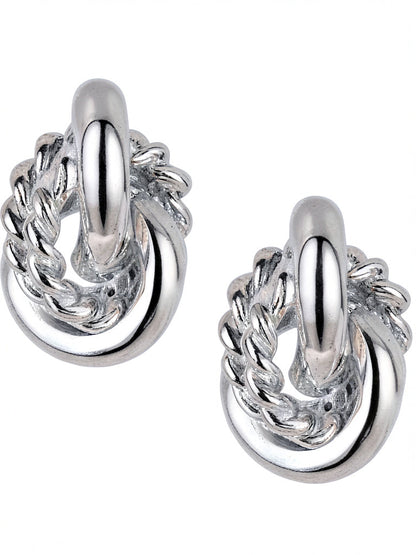 Charter Club Silver-Tone Textured Ring Drop Earrings