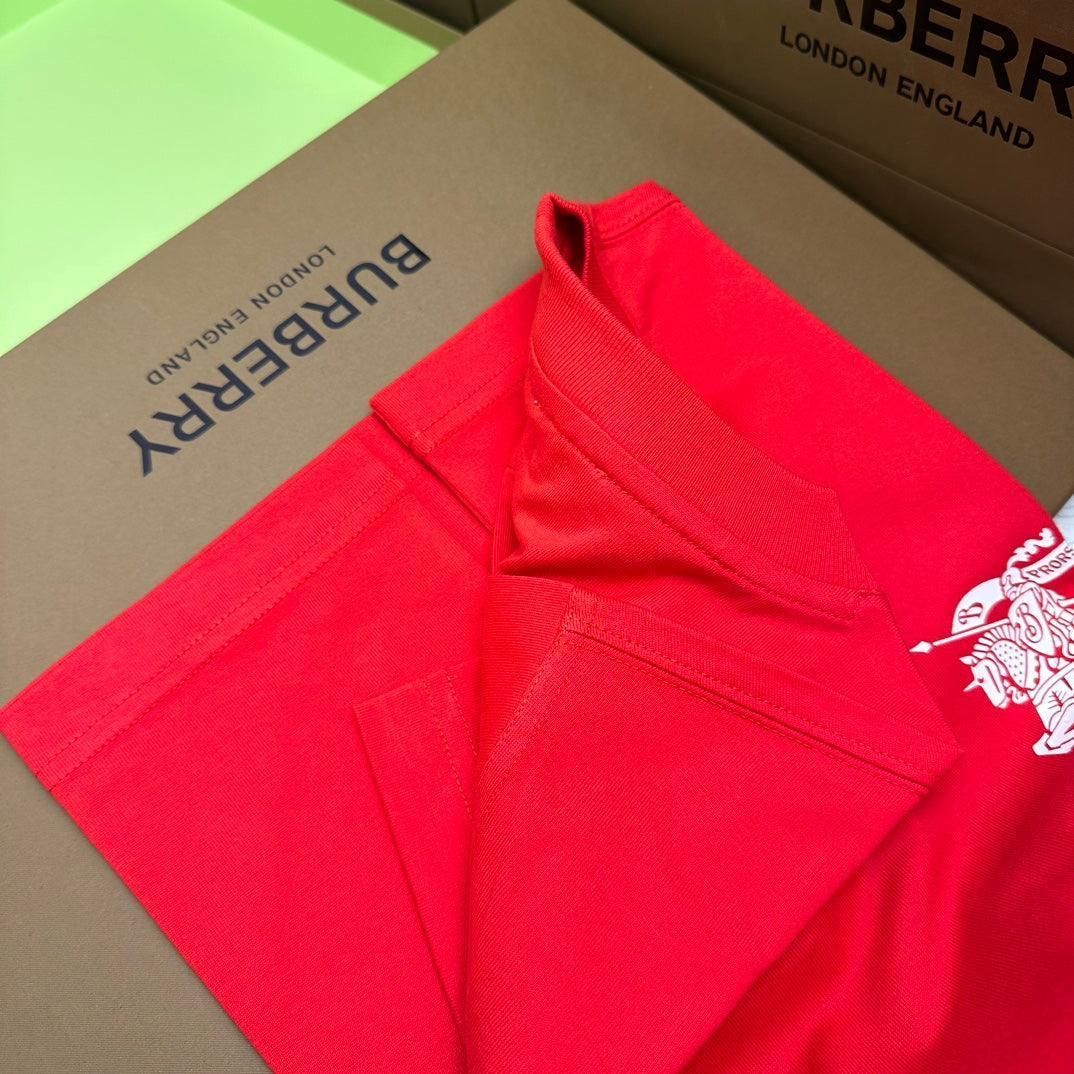 Burberry Red T-Shirt Without Collar