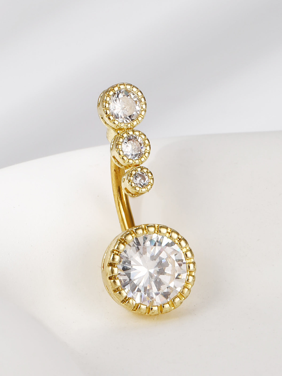 Stainless Steel Diamond Navel Ring Jewelry