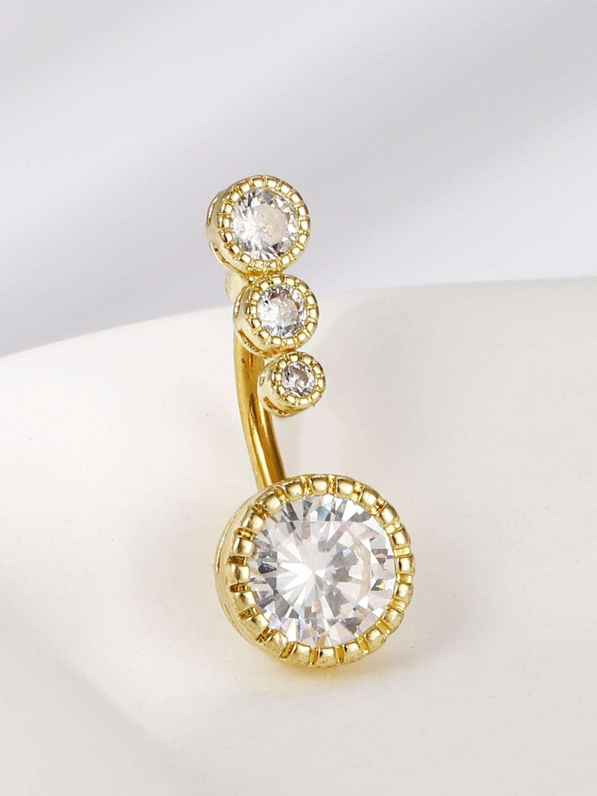 Stainless Steel Diamond Navel Ring Jewelry