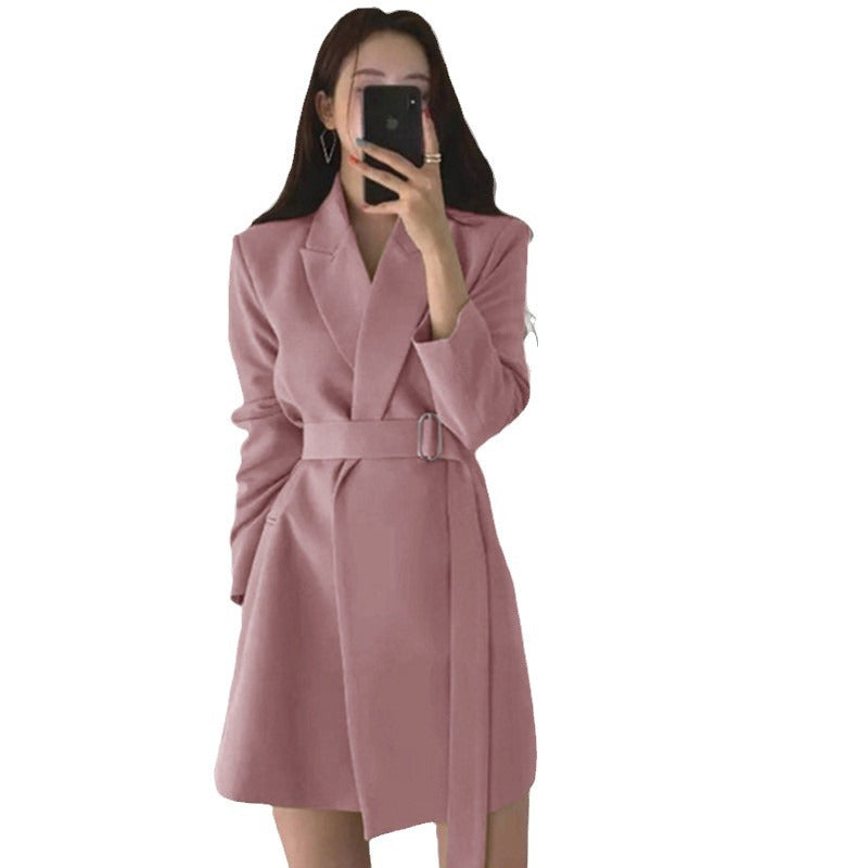 Mid-Length Retro Blazer with Belt