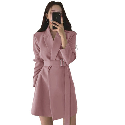Mid-Length Retro Blazer with Belt