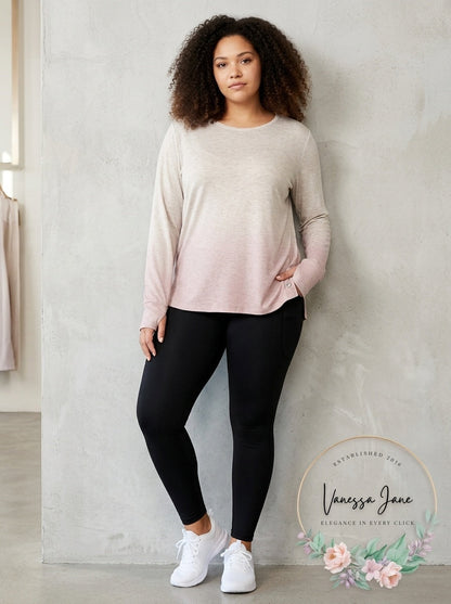 Ideology Long Sleeve Gradient Print T-Shirt Athletic Top