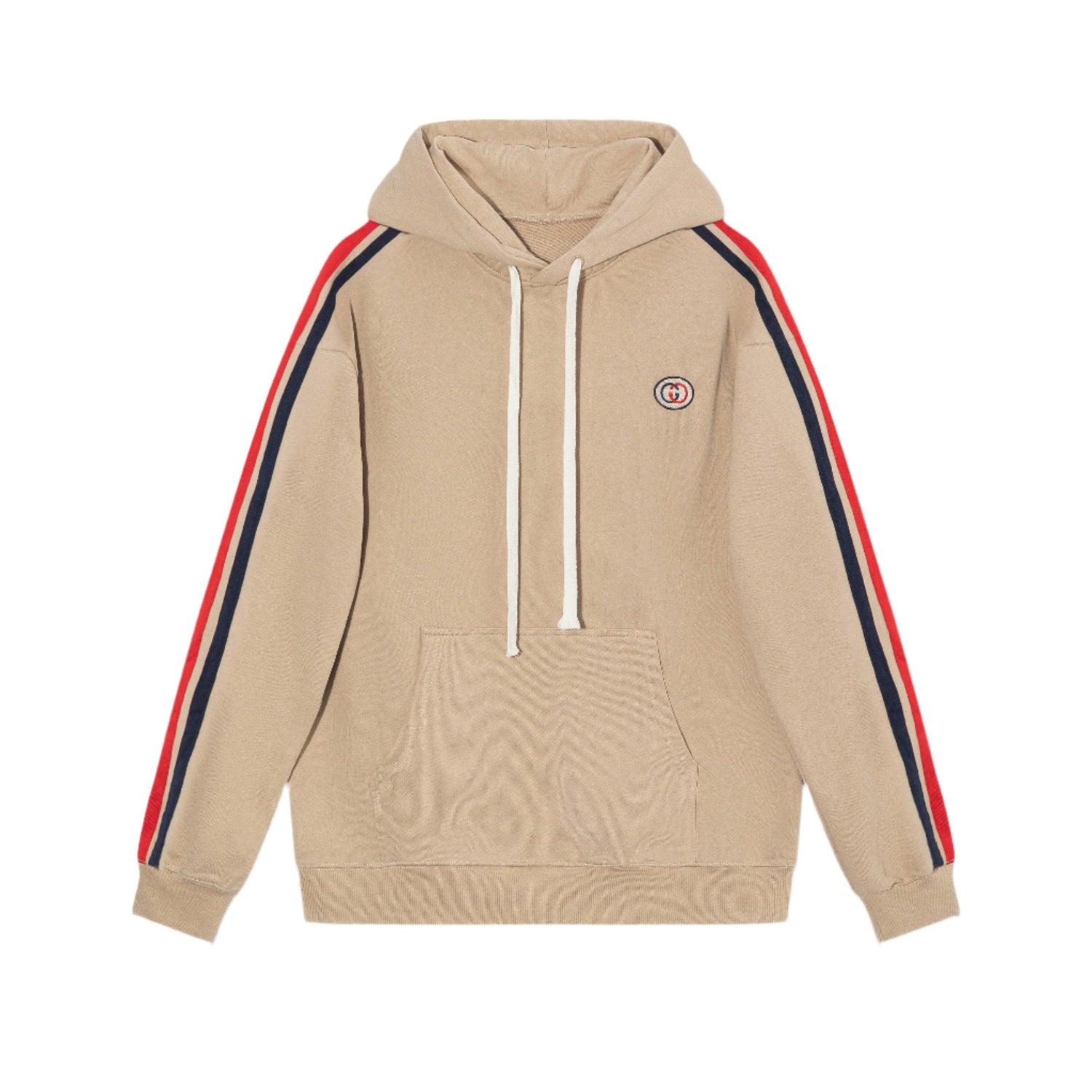 GUCCI Stripe-detail Gg Hoodie In Paste