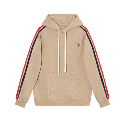 GUCCI Stripe-detail Gg Hoodie In Paste