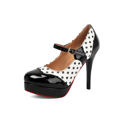 French Polka Dot Red Sole Women High Heels