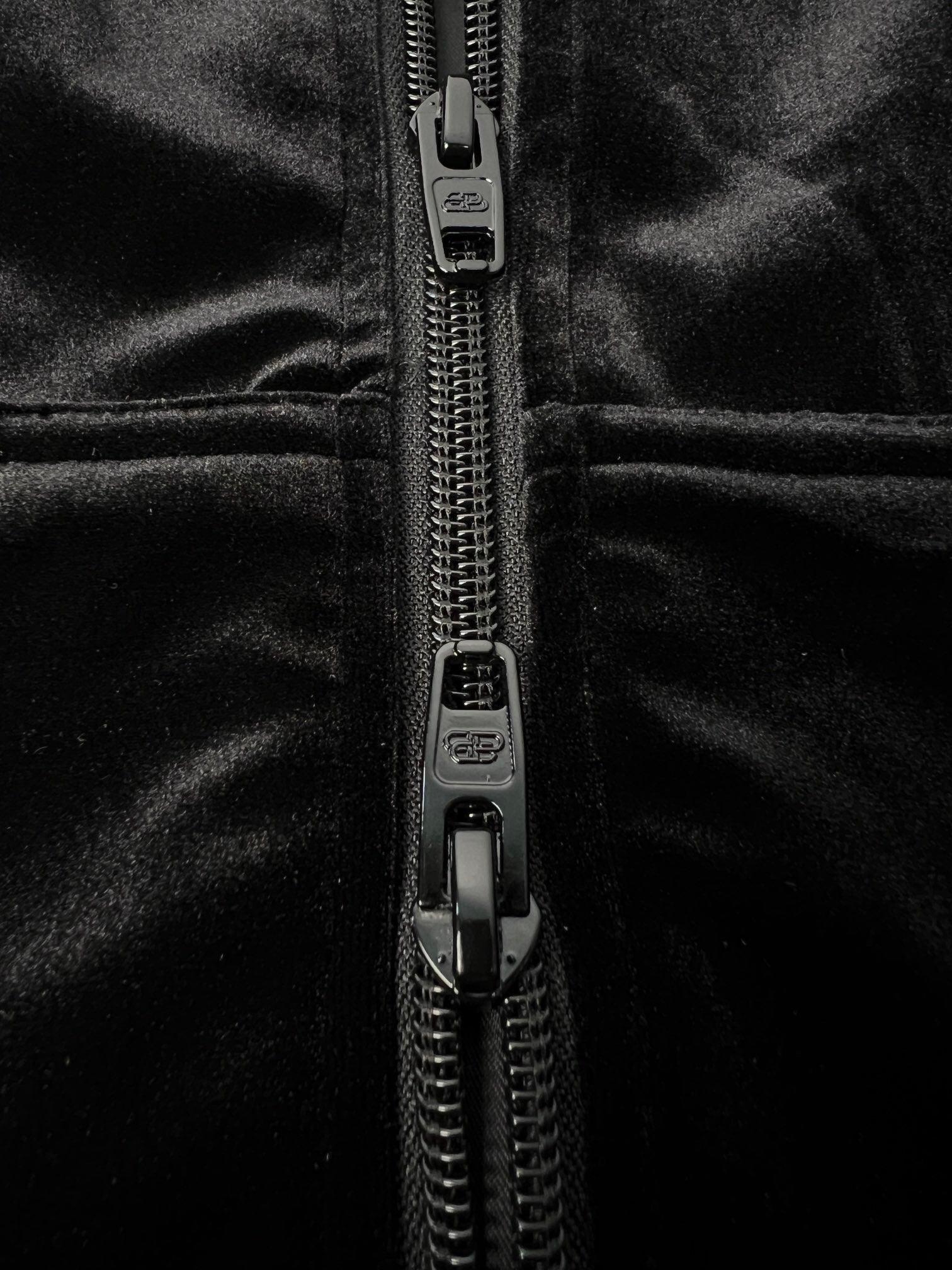 Balenciaga rhinestone-logo zipped hoodie