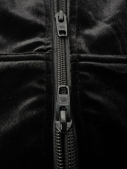 Balenciaga rhinestone-logo zipped hoodie