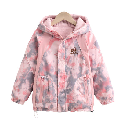 Reversible Fleece Lined Childrens Hooded Jacket