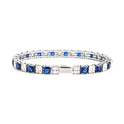 Stainless Steel Tennis Chain Bracelet Square Zircon Light Luxury Jewelry
