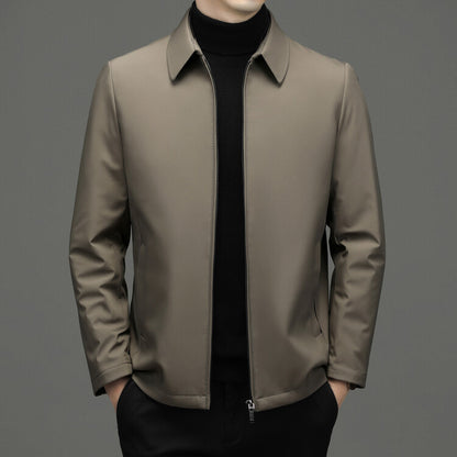 Mens Winter Down Jacket Thickened Warm Solid Color Casual Coat