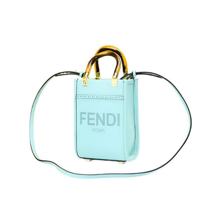 Fendi  Vitello King Plexiglass Logo Embossed Mini Fendi Sunshine Shopper Tote
