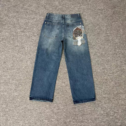Casual Long Pants Plum Blossom Embroidery