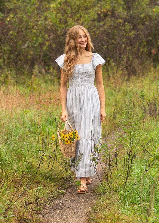 Summer Flutter Sleeve Midi Dress: XL
