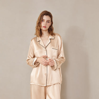 Butterfly Embroidery Silk Pajama Set