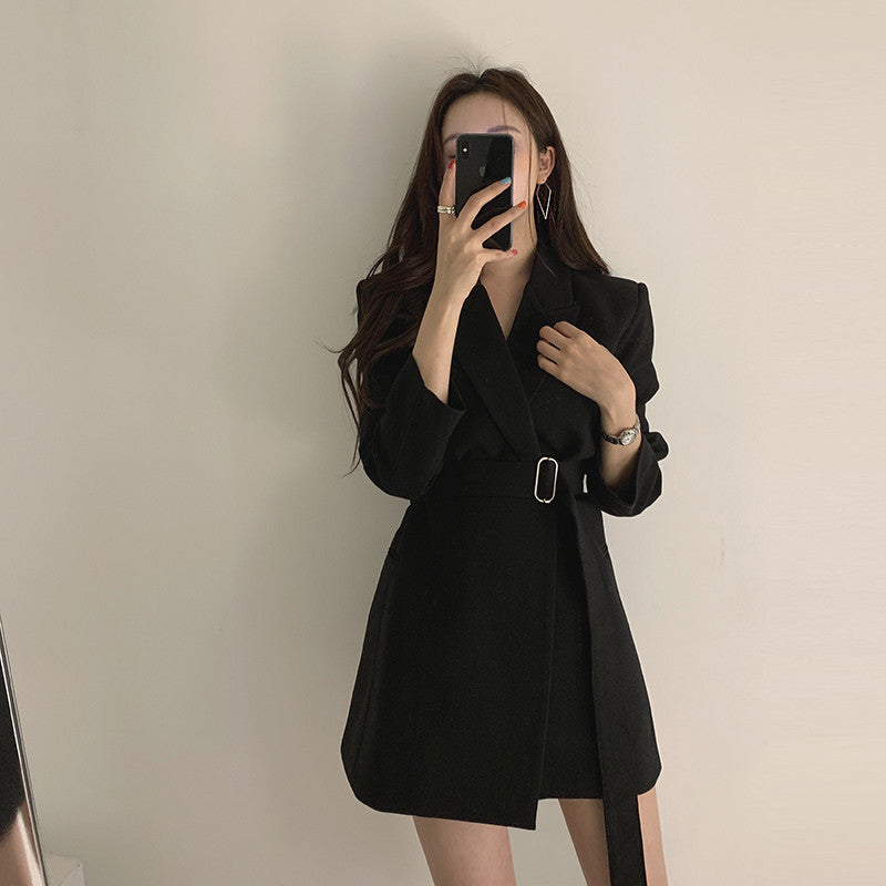 Mid-Length Retro Blazer with Belt
