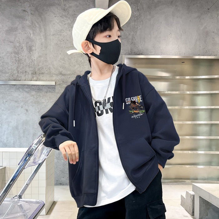 Boys Hooded Zipper Jacket