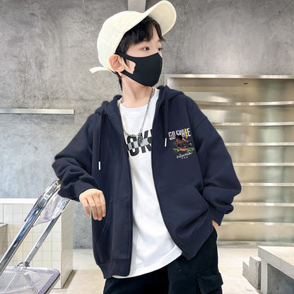 Boys Hooded Zipper Jacket