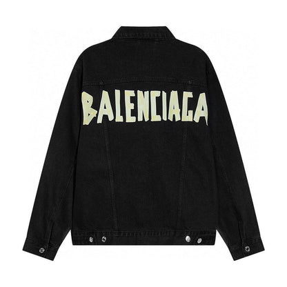 Balenciaga embossed paper denim jacket