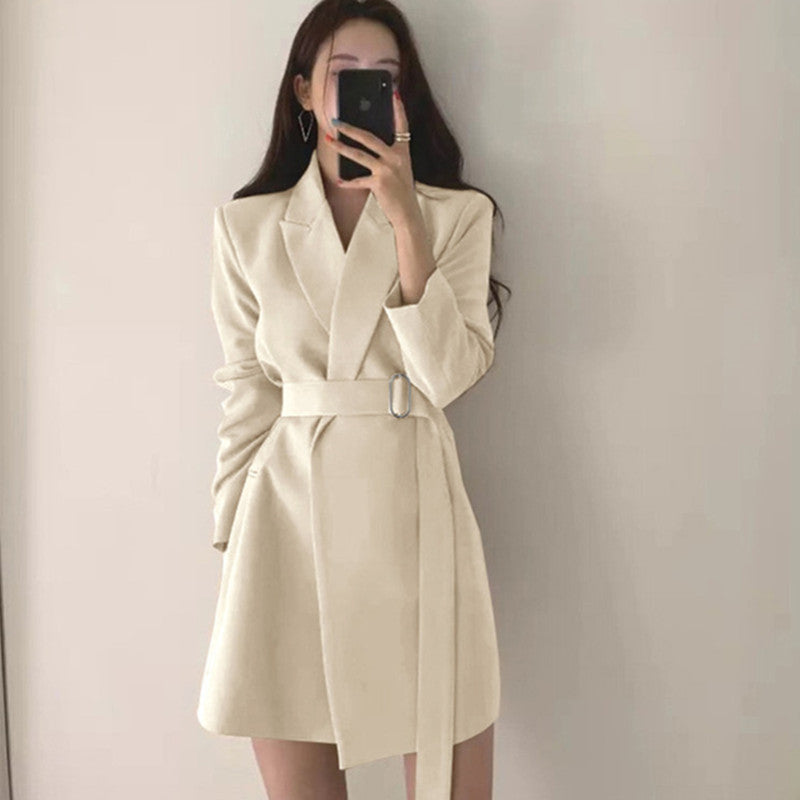 Mid-Length Retro Blazer with Belt