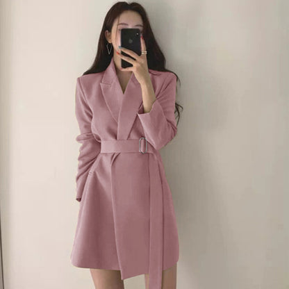 Mid-Length Retro Blazer with Belt