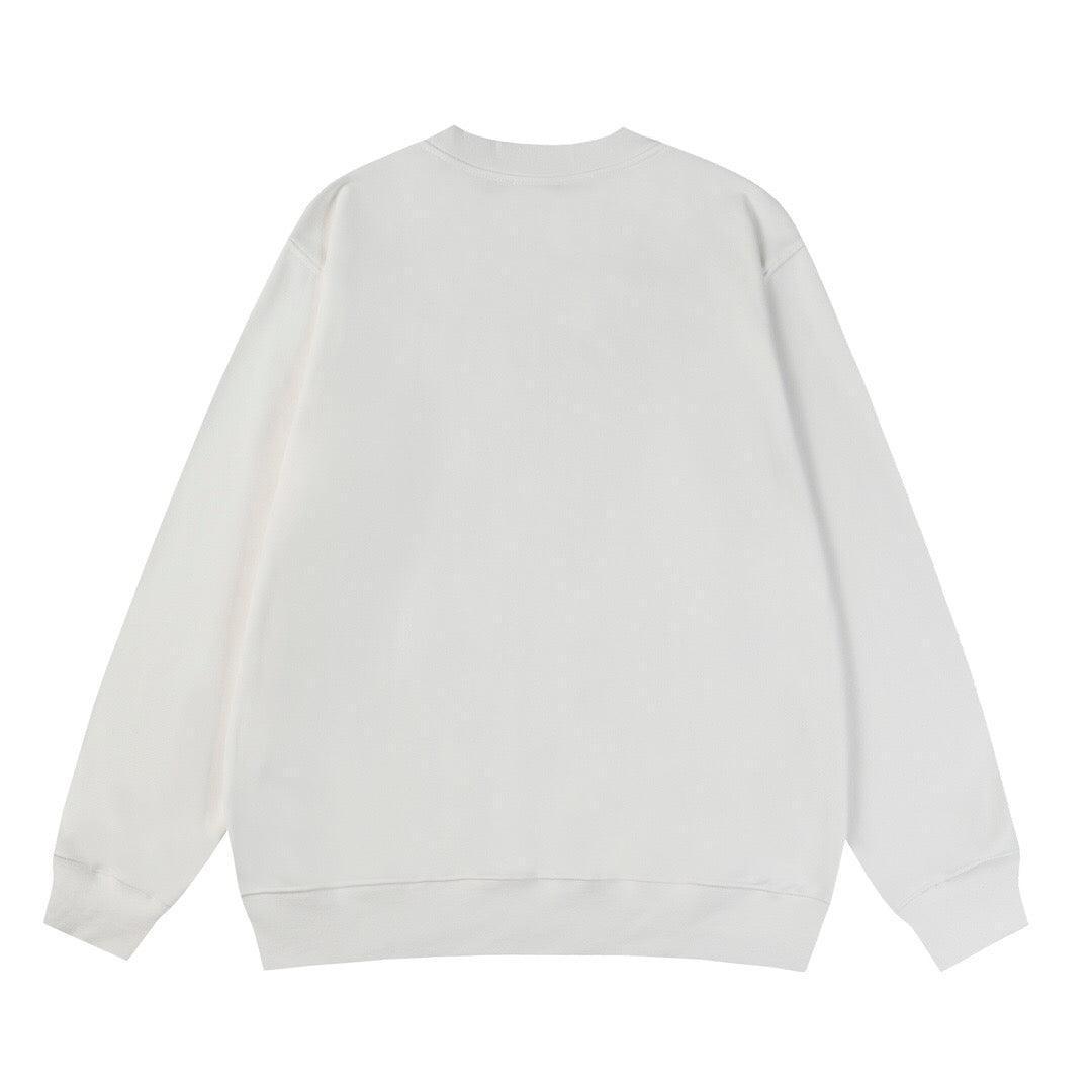 Moncler Logo-Embroidered Printed Cotton Jersey Sweatshirt White