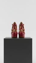 Platform Heels with Gold Hardware