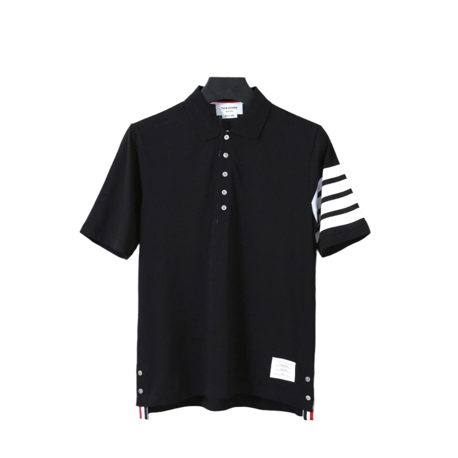 Thom Browne Black T-Shirt with Collar