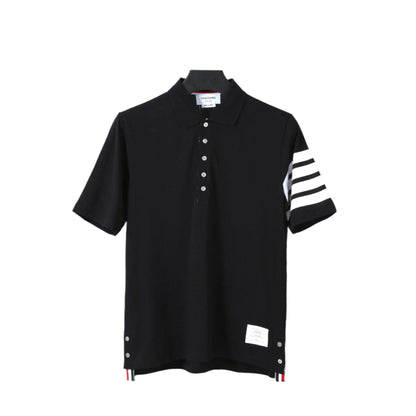 Thom Browne Black T-Shirt with Collar