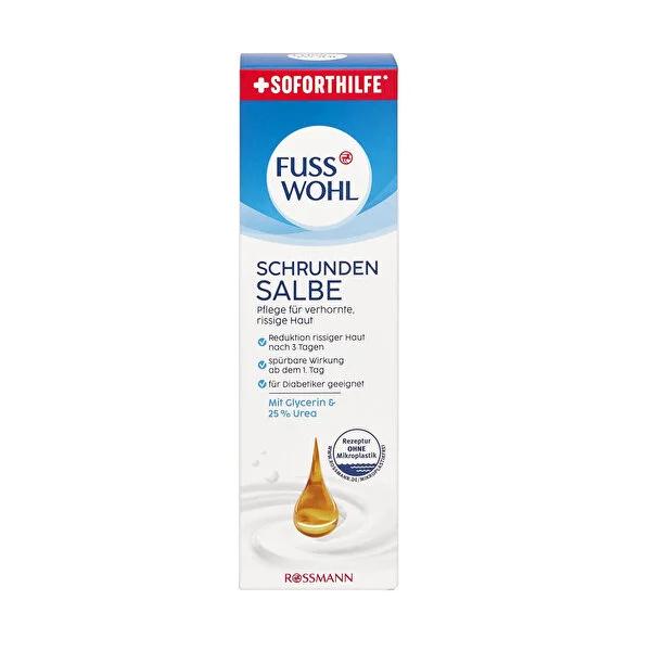 Fusswohl Foot Cream for Cracked Heels - Instant Effect, 25% Urea &amp; Glycerin, 75ml