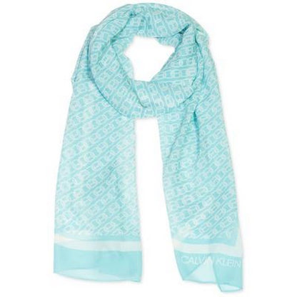 Calvin Klein Chain-Print Chiffon Oblong Scarf